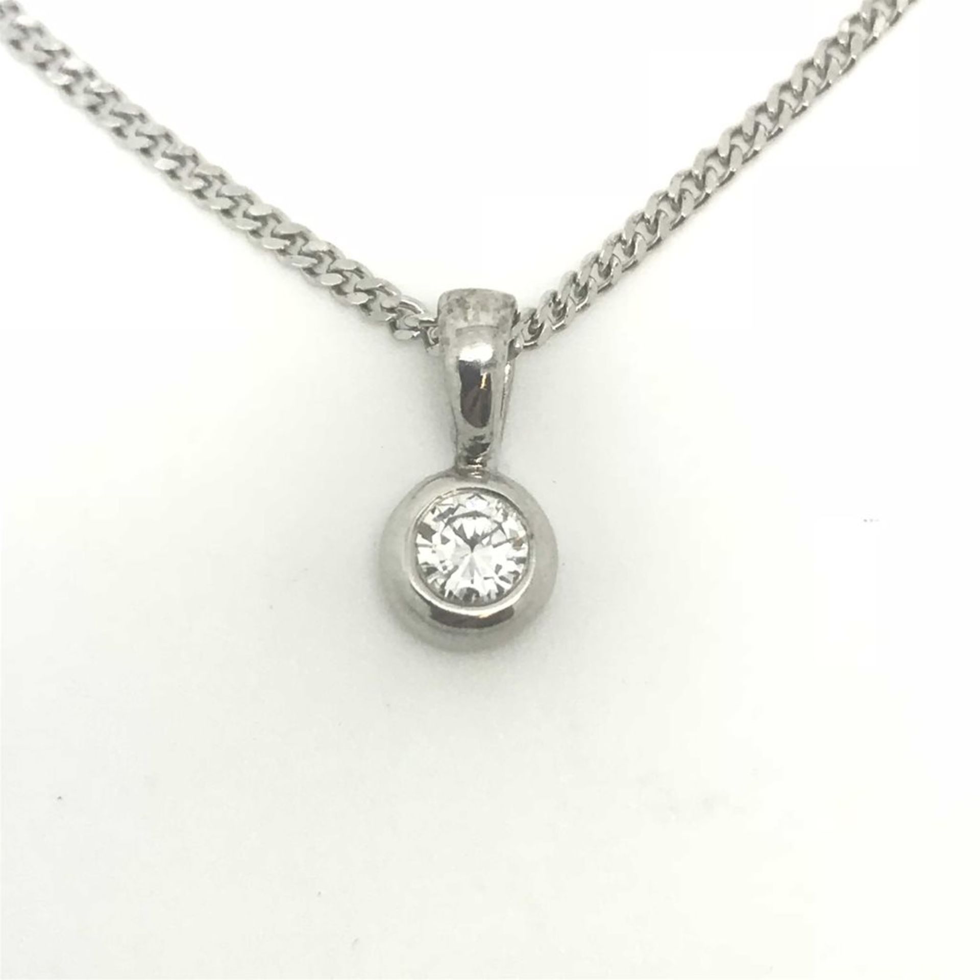 0.33ct Diamond Single Stone Pendant, 18ct White Gold