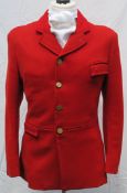 No Reserve: Vintage Red Hunt Coat with Vale of Aylesbury Hunt Buttons