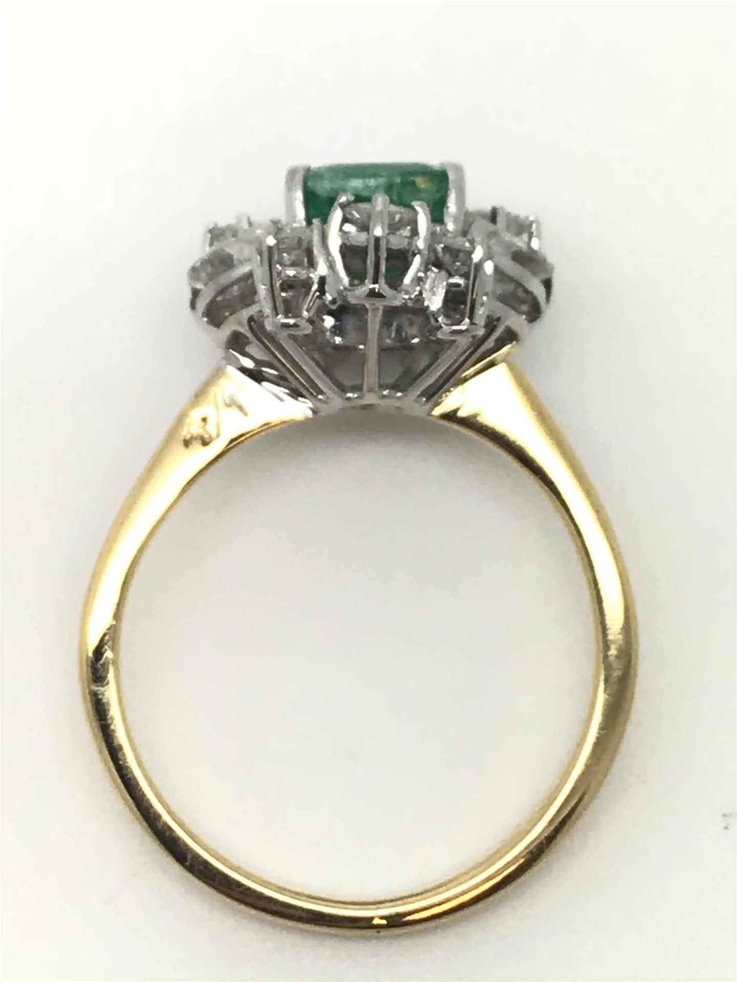 Emerald & Diamond (1.05ct) Cluster Ring, 18ct Yellow Gold - Image 4 of 4