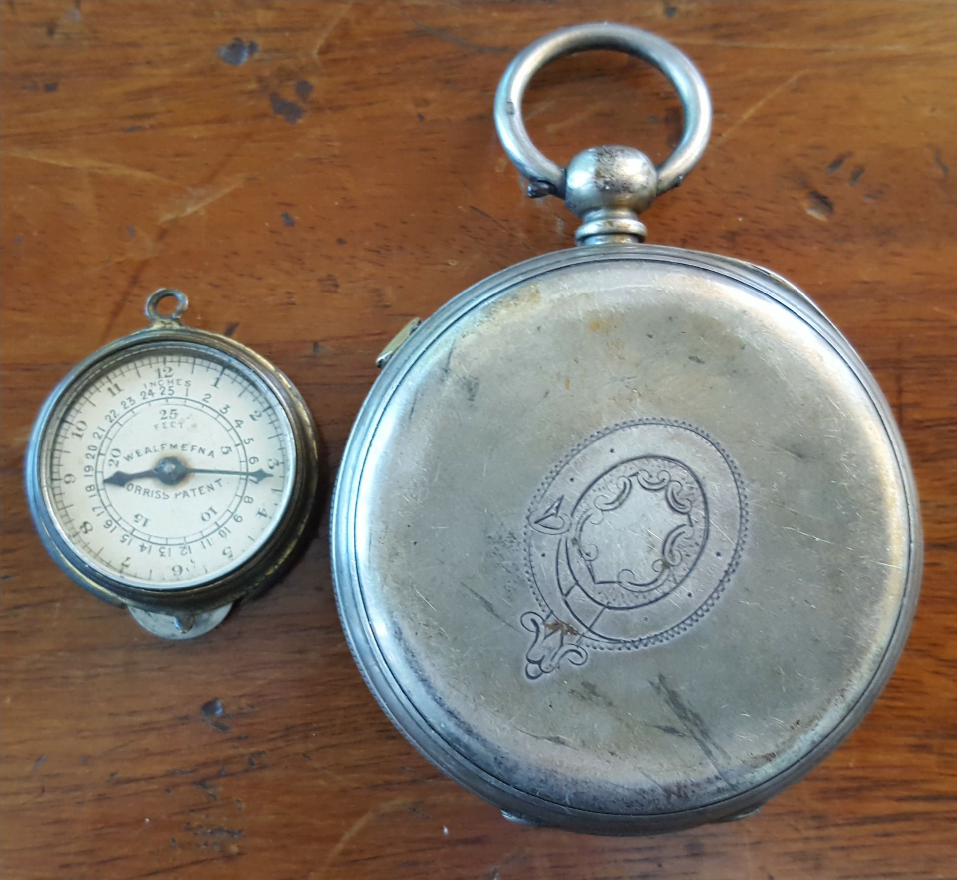 Antique Pocket Watch Patent Chronograph & Morris Patent Map Mile Counter - Bild 2 aus 2