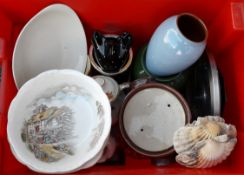 Vintage Retro Box Assorted Pottery & Ceramics Includes Royal Doulton & Meaking NO RESERVE