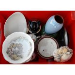 Vintage Retro Box Assorted Pottery & Ceramics Includes Royal Doulton & Meaking NO RESERVE