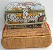 Vintage Retro 2 x Sewing Baskets & Any Contents NO RESERVE
