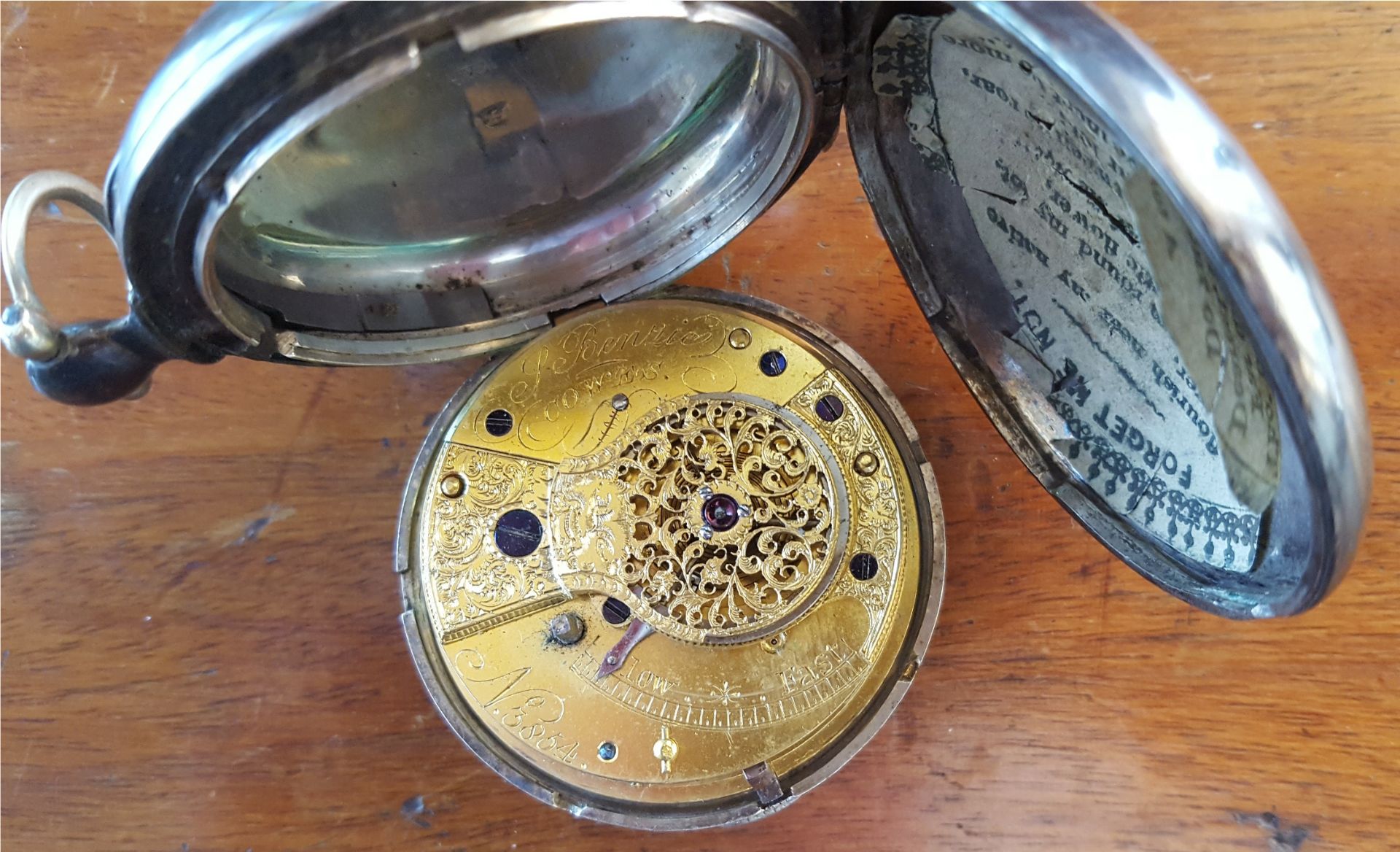 Antique S Benzies of Cowes Full Hunter Silver 935 Pocket Watch with Masonic Connections - Image 2 of 5