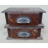 Antique Vintage Wood Box with Two Drawers NO RESERVE