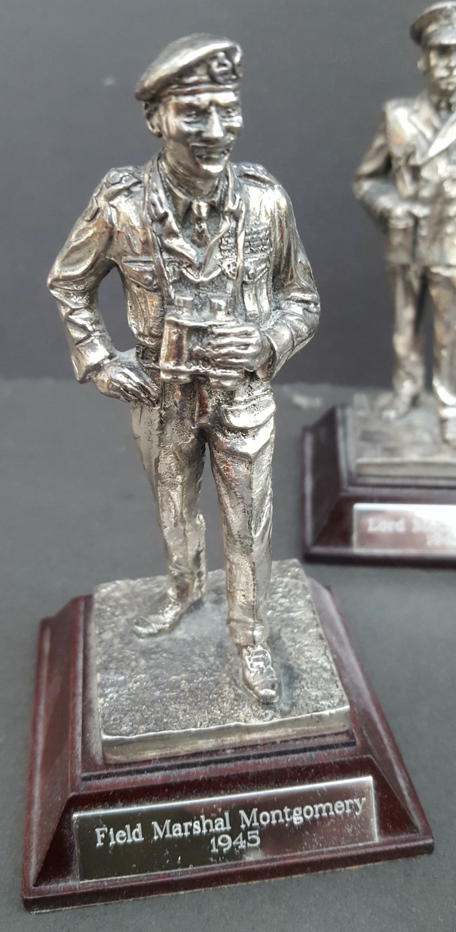 6 Vintage Royal Hampshire Pewter Military Figures Includes Churchill Paratrooper & Battle of Britain - Image 4 of 7