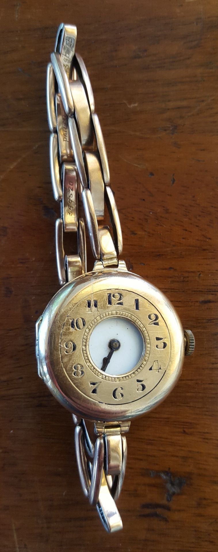 Vintage Ladies Half Hunter Wrist Watch 9ct Gold Hallmarked Birmingham AB