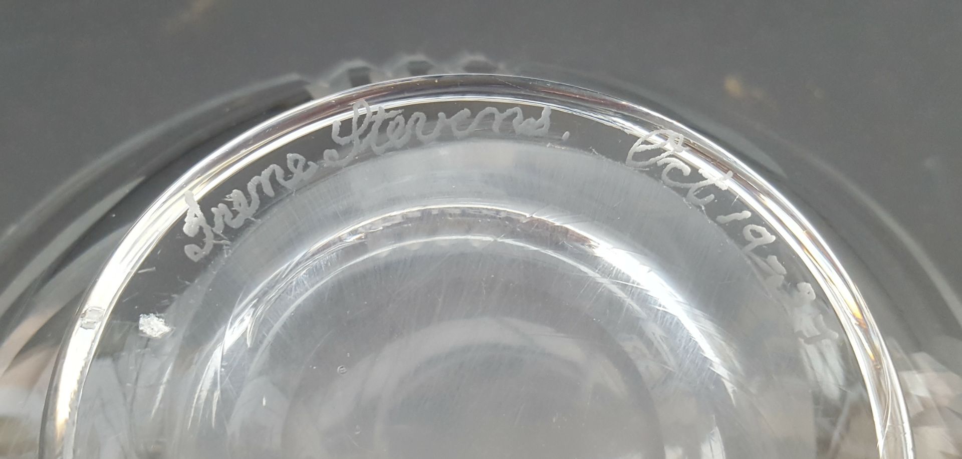Antique Vintage Irene Stevens Webb Corbett Glass Bowl 1937 - Image 2 of 2