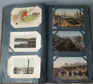 Antique Vintage Postcard Album Over 90 Plus Postcards c1905