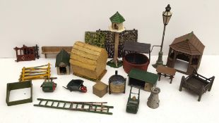 Vintage Collectable Parcel of Britains Toys Metal Buildings & Garden Items