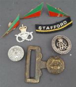 Parcel of Military Collectables Buckles, Badges etc