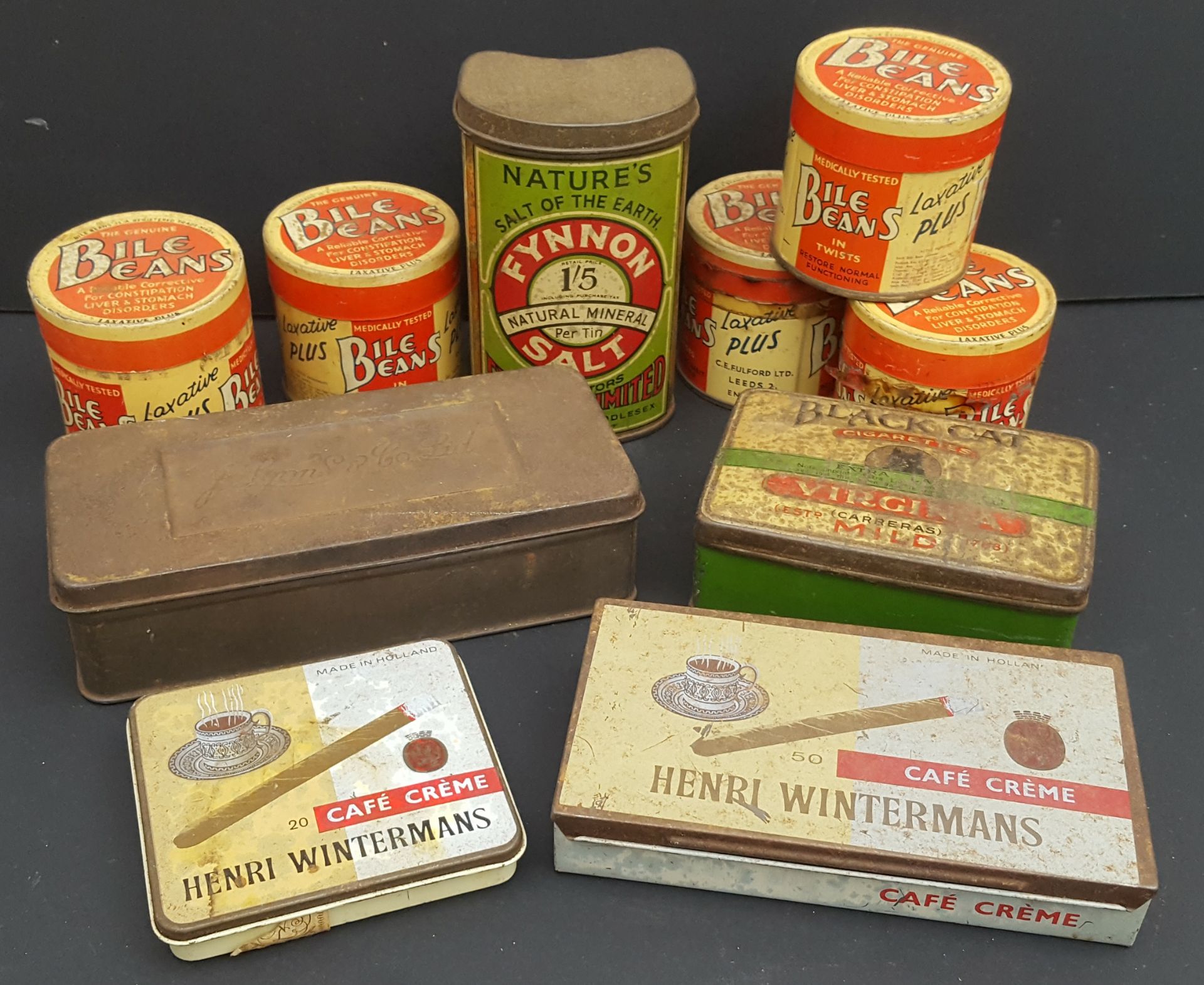 Antique Vintage Retro Parcel of 10 Collectors Tins NO RESERVE