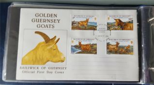 Vintage Retro Collection of First Day Covers Bailiwick of Guernsey 10 FDC's In Folder c1970's