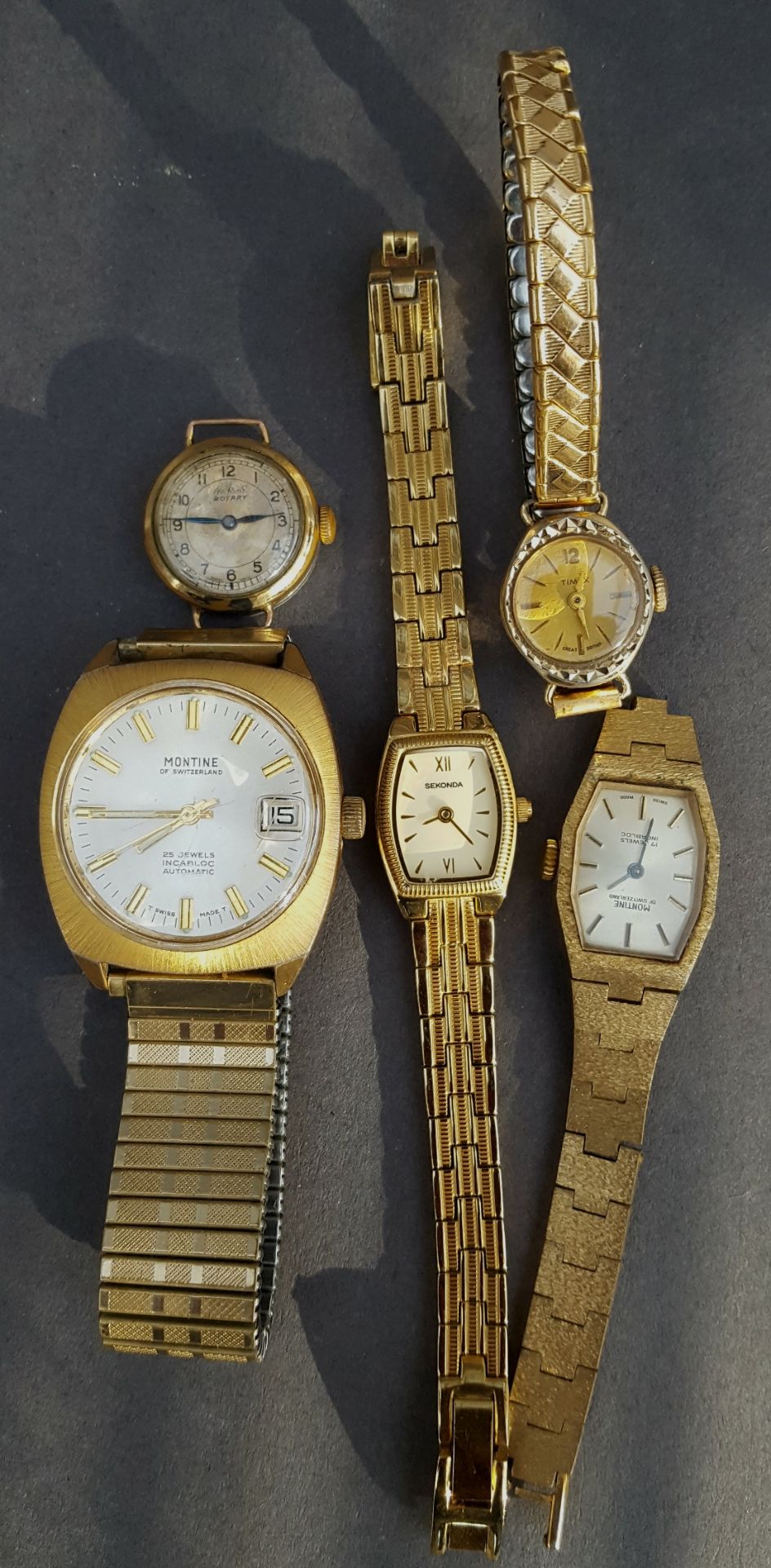 Vintage Retro Parcel of Wrist Watches Includes Rotary Sekonda Montine & Timex