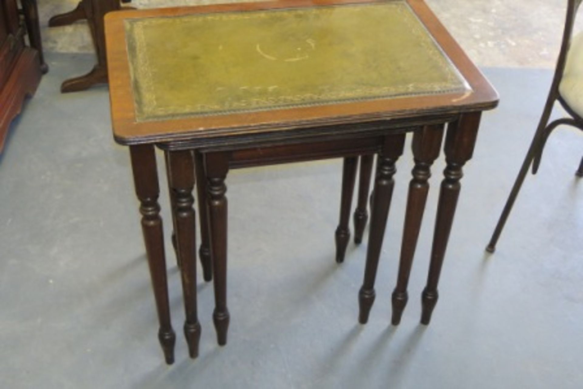 Nest Of Three Leather Inlaid Tables - Image 2 of 2