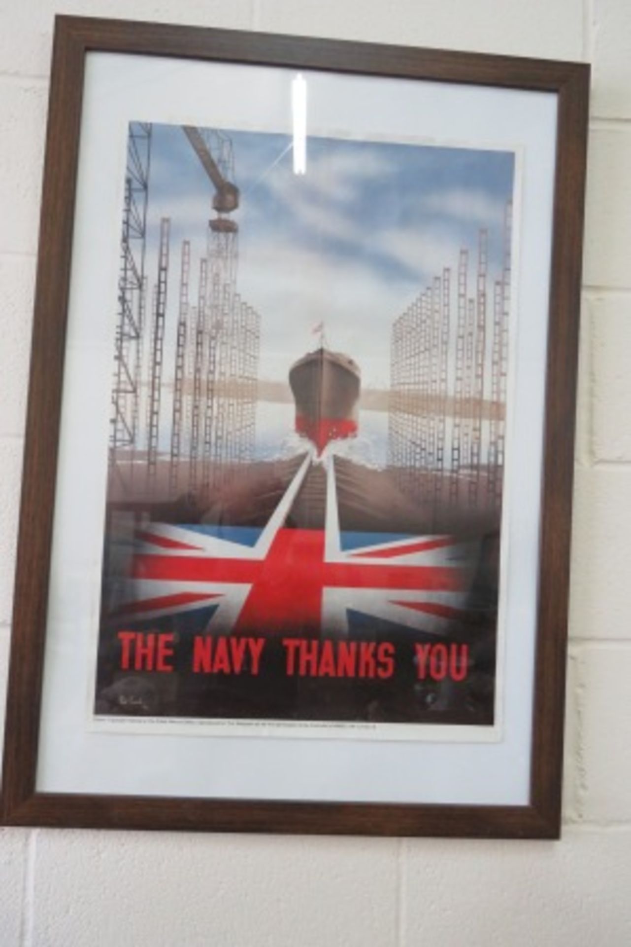 Ww2 Poster Framed & Glazed - "The Navy Thanks You"