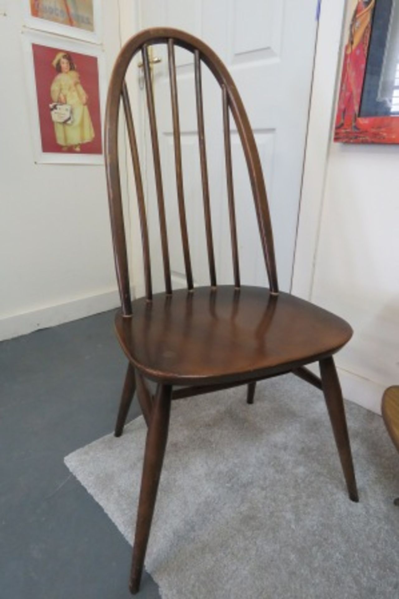 1950's ERCOL WINDSOR QUAKER HOOPED SPINDLE CHAIR