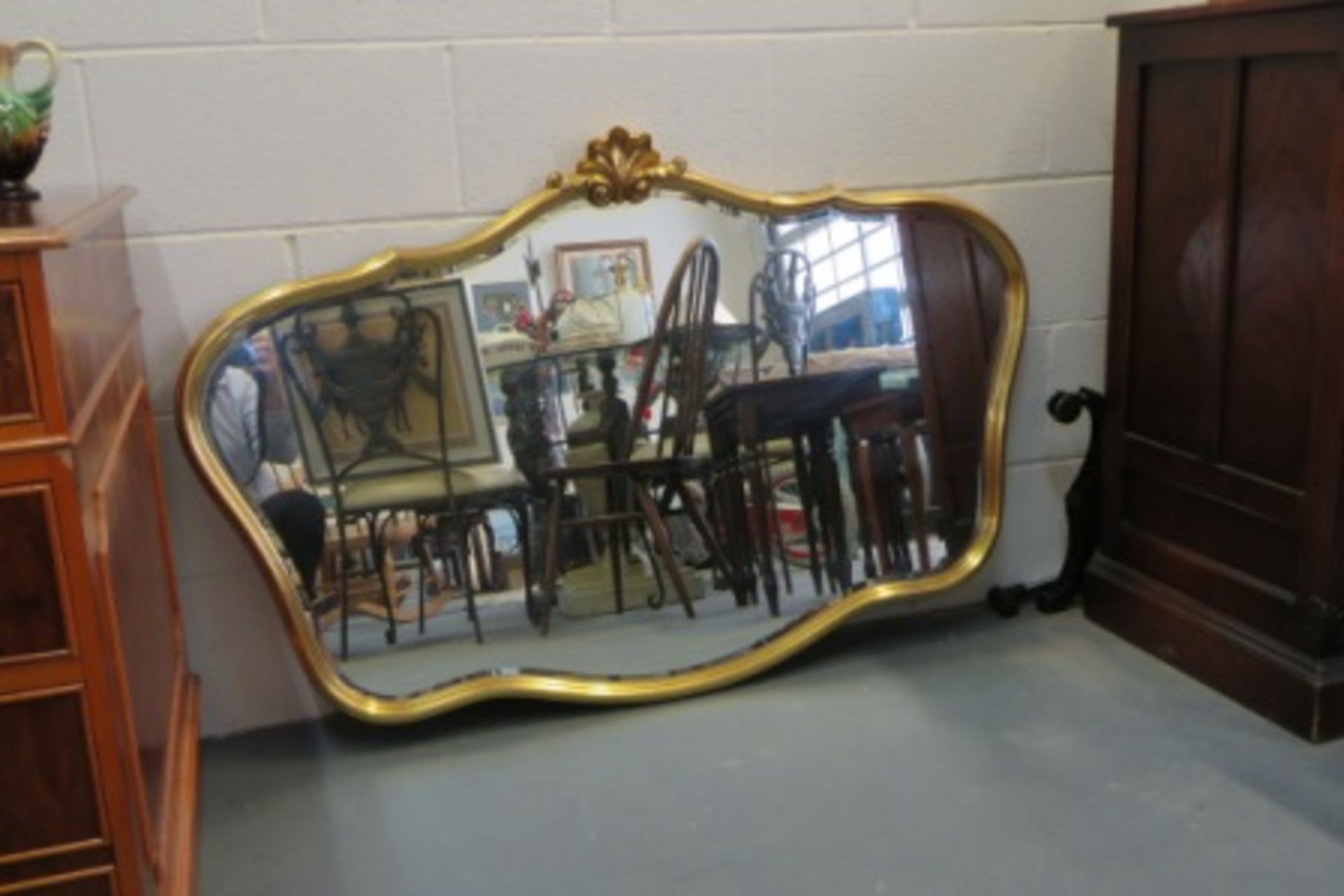 Large Over Mantle Feature Mirror With Gilt Surround Decoration