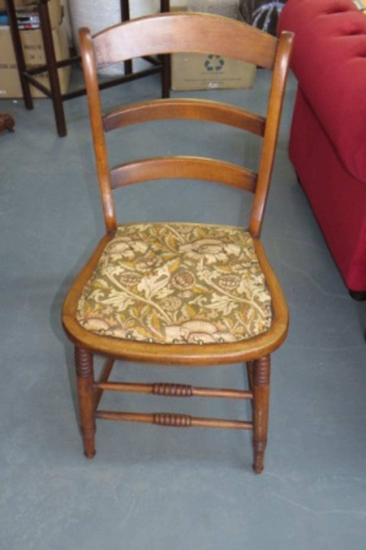 Vintage Hallway / Bedroom Chair With Ladder Back - Image 2 of 2