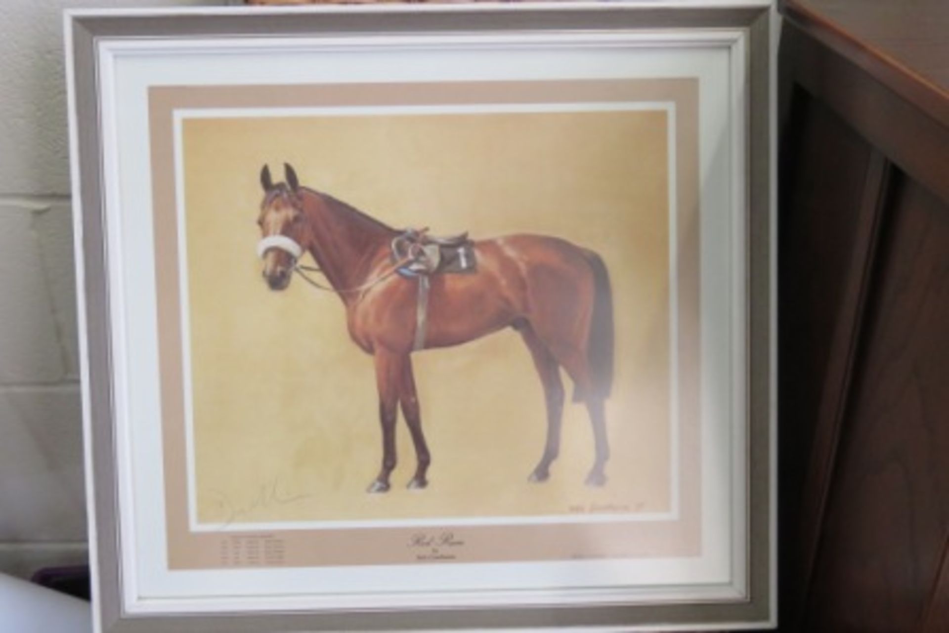 RED RUM LIMITED EDITION PRINT SIGNED BY TRAINER "GINGER" Mccain