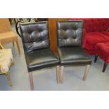 2 X Faux Leather Dining Chairs - No Reserve