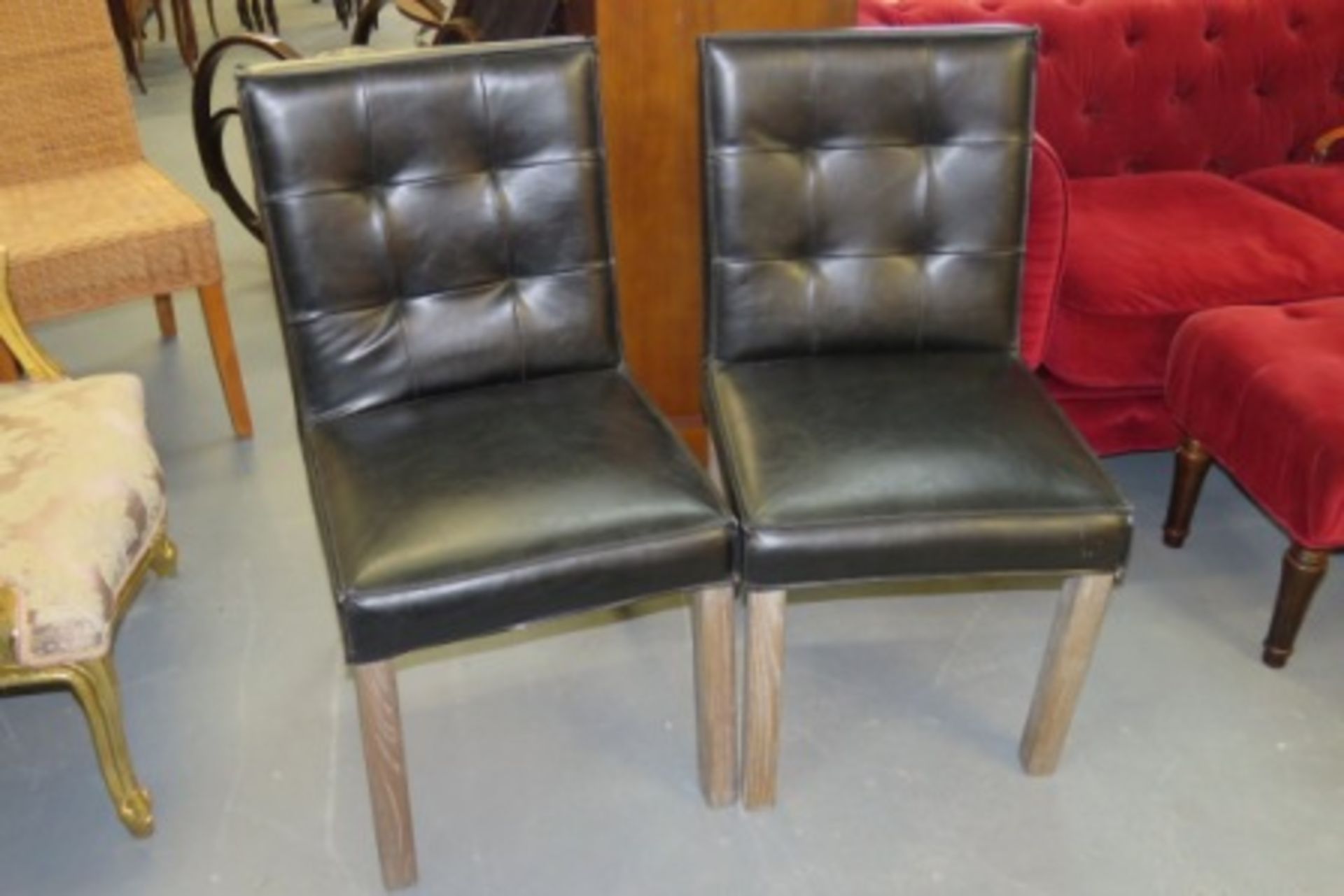 2 X Faux Leather Dining Chairs - No Reserve