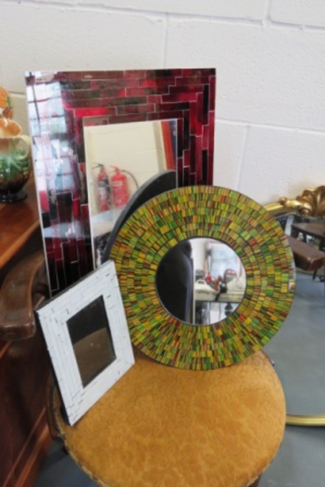 2 X Mosaic Mirrors And Picture Frame - No Reserve