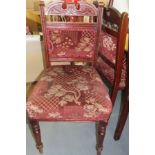 4 X VINTAGE DINING CHAIRS WITH QUEEN ANNE LEGGED MATCHING FOOTSTOOL
