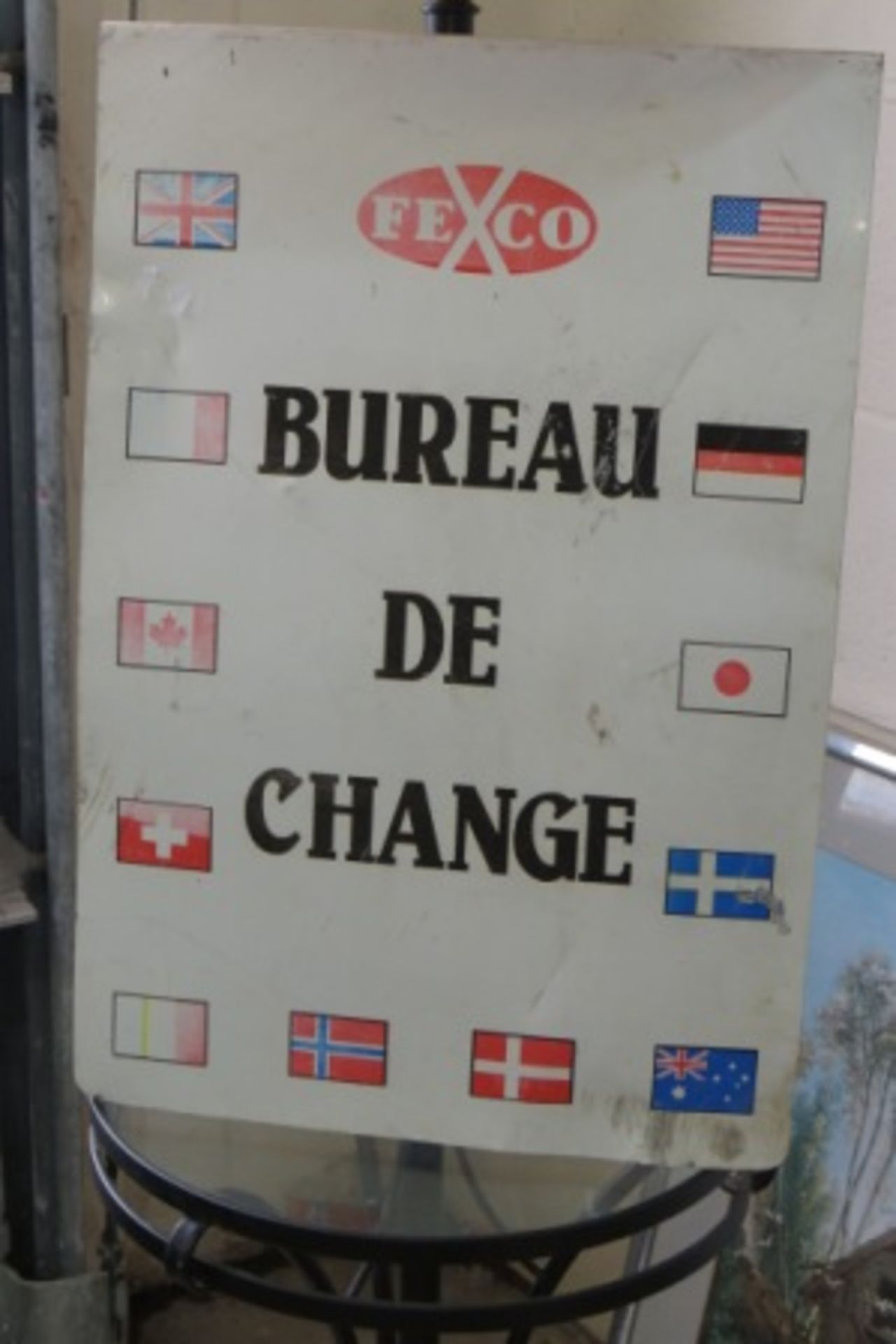 Metallic Bureau De Change Sign