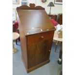 Large Wooden Lecturn With Pull Out Drawer And Cupboard