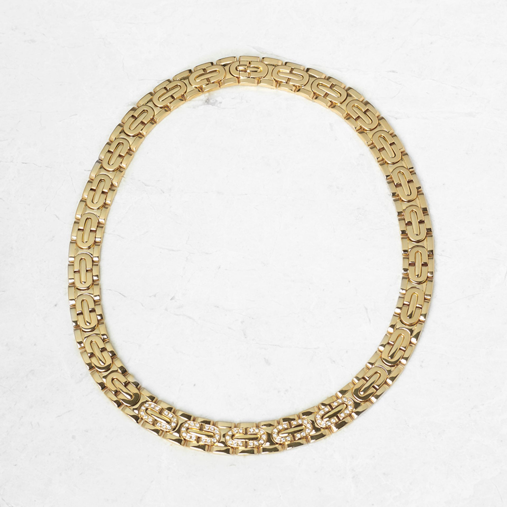 Cartier 18k Yellow Gold Oval Link Collar 0.70ct Diamond Panthère Necklace - Image 6 of 8