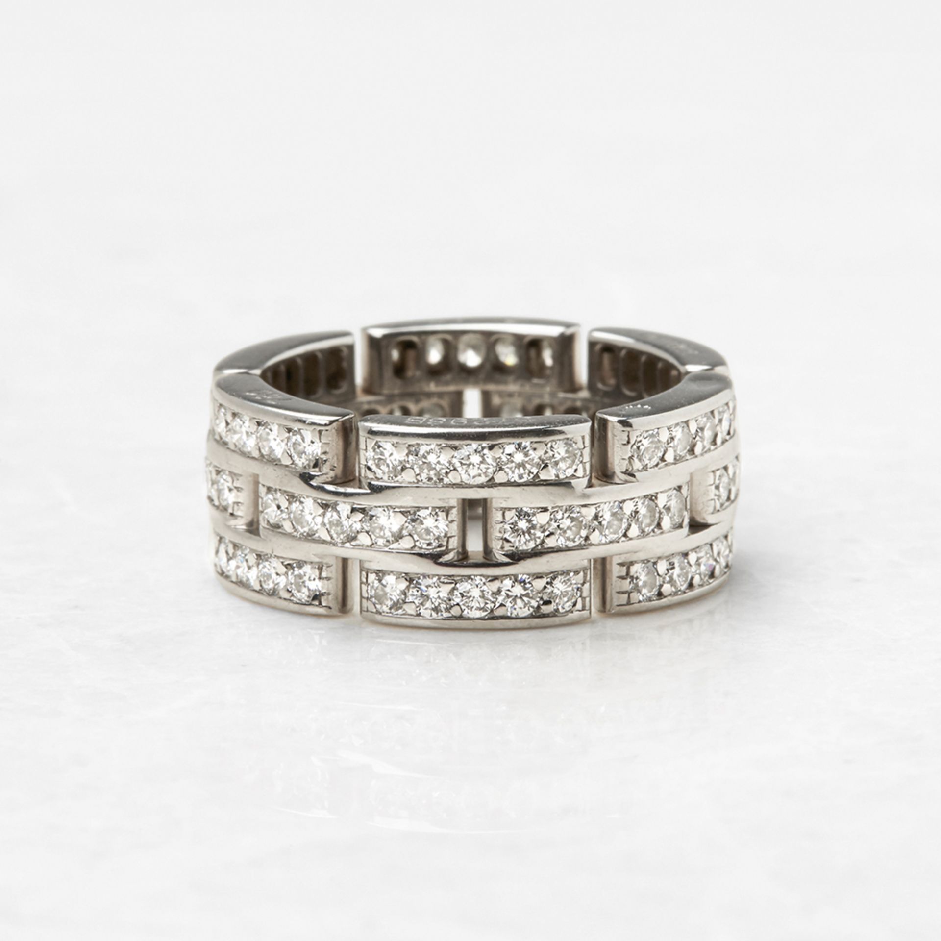 Cartier 18k White Gold Diamond Maillon Ring - Image 2 of 9