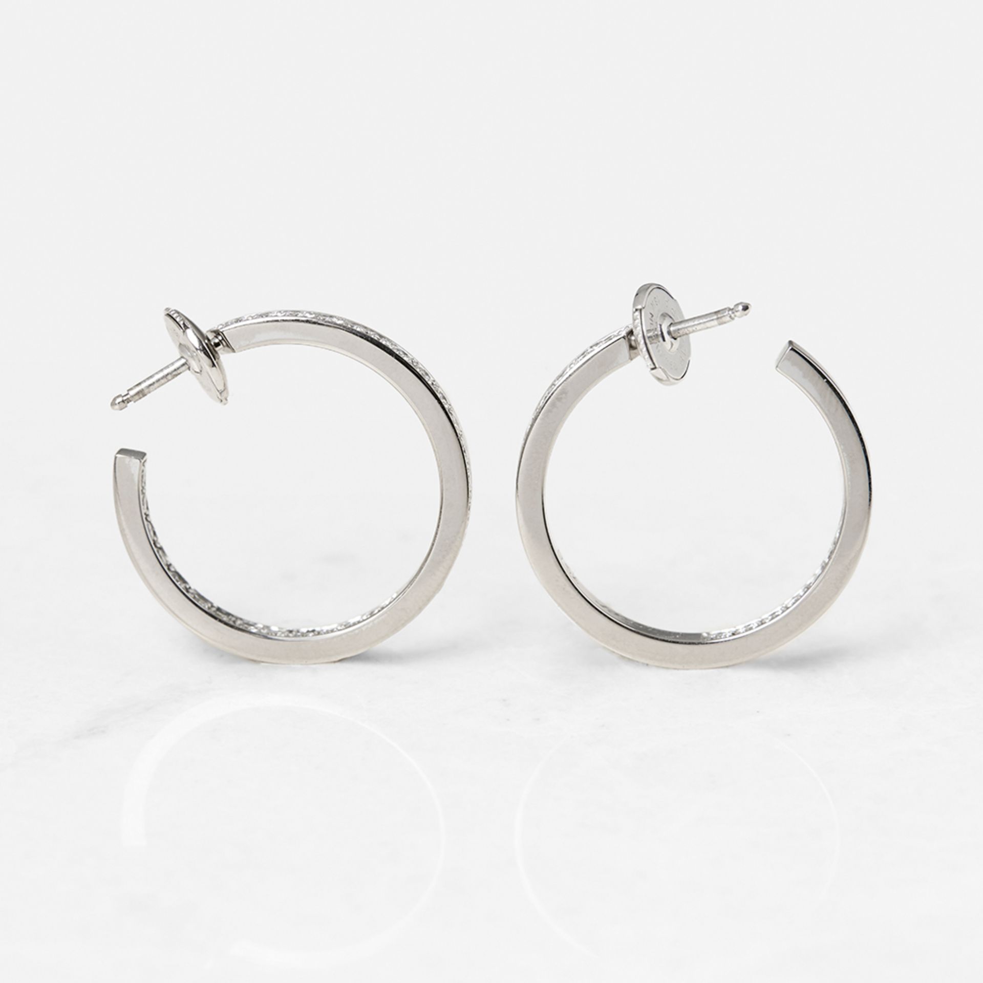 Cartier 18k White Gold 1.20ct Diamond Inside Out Hoop Earrings - Image 6 of 14