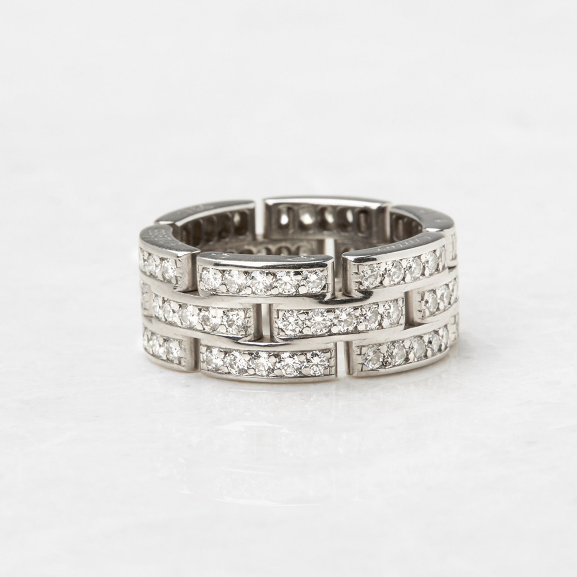 Cartier 18k White Gold Diamond Maillon Ring - Image 4 of 9