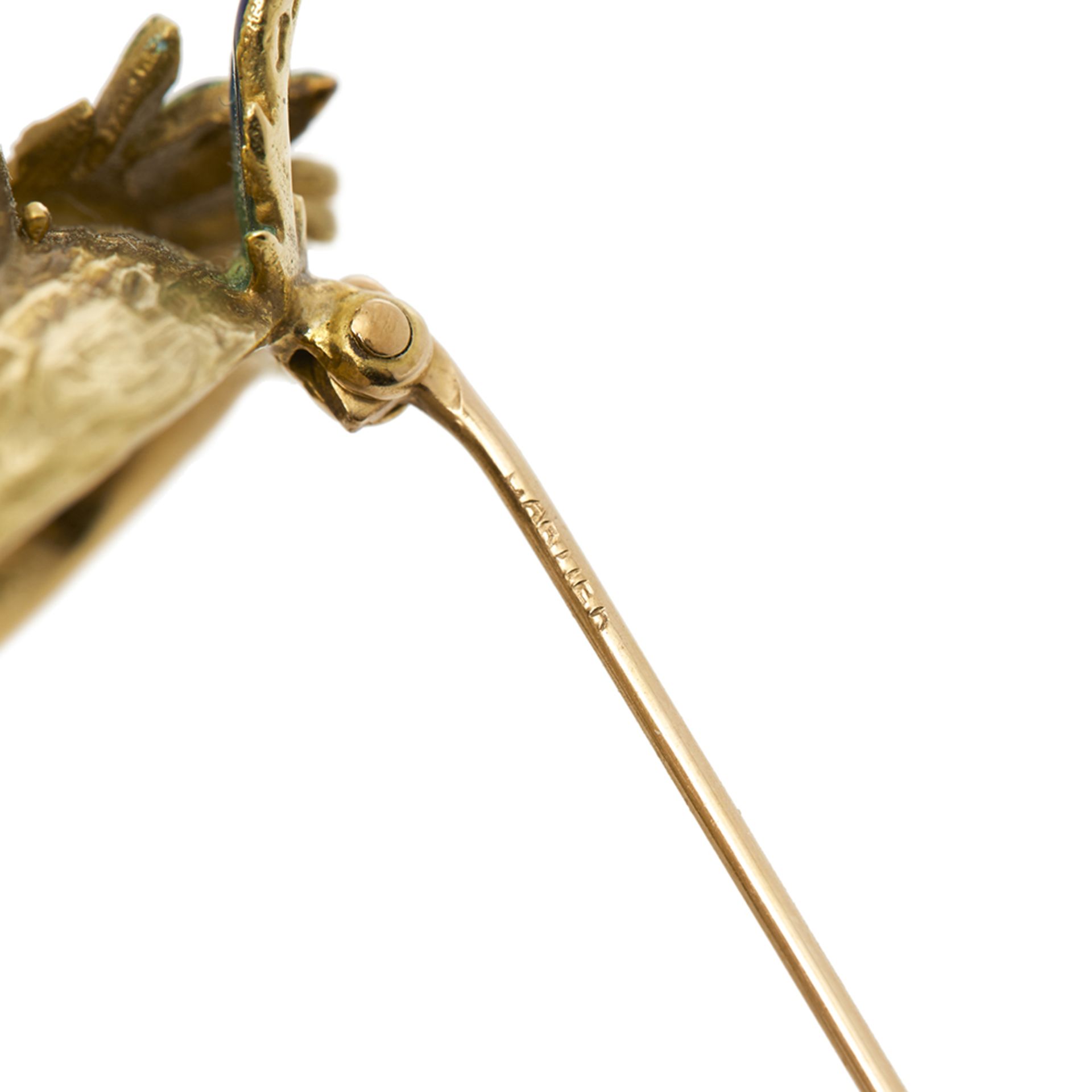 Cartier 18k Yellow Gold Enamel Fish Pin Brooch - Image 7 of 7