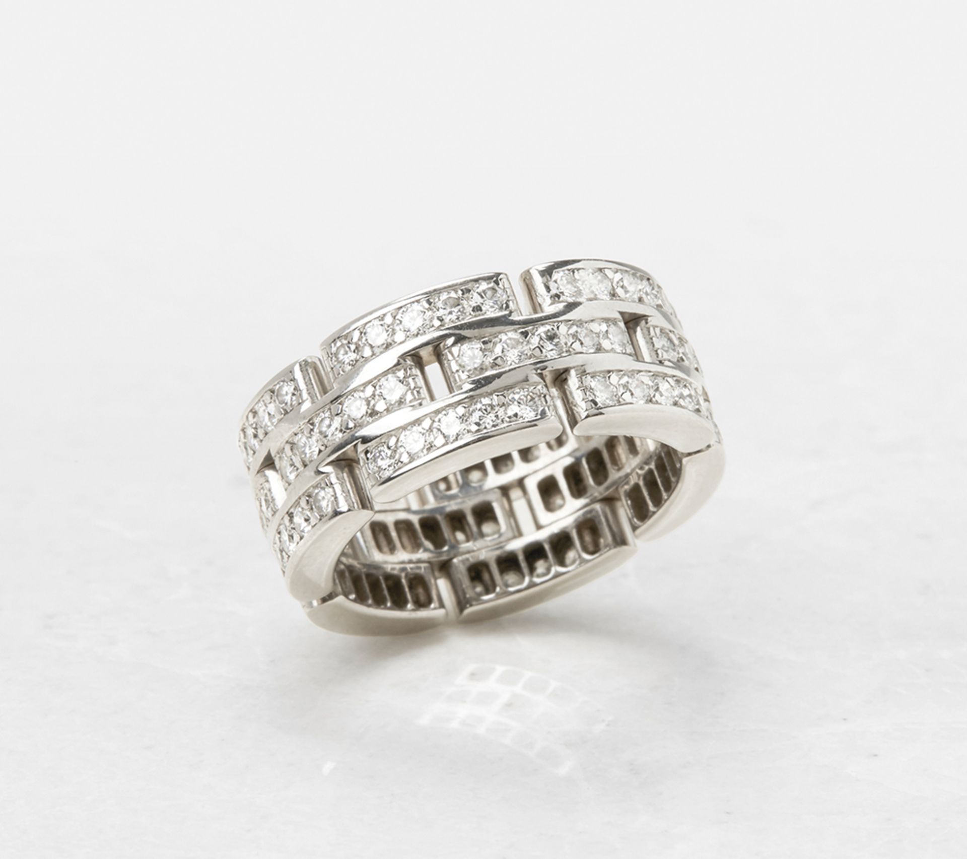 Cartier 18k White Gold Diamond Maillon Ring