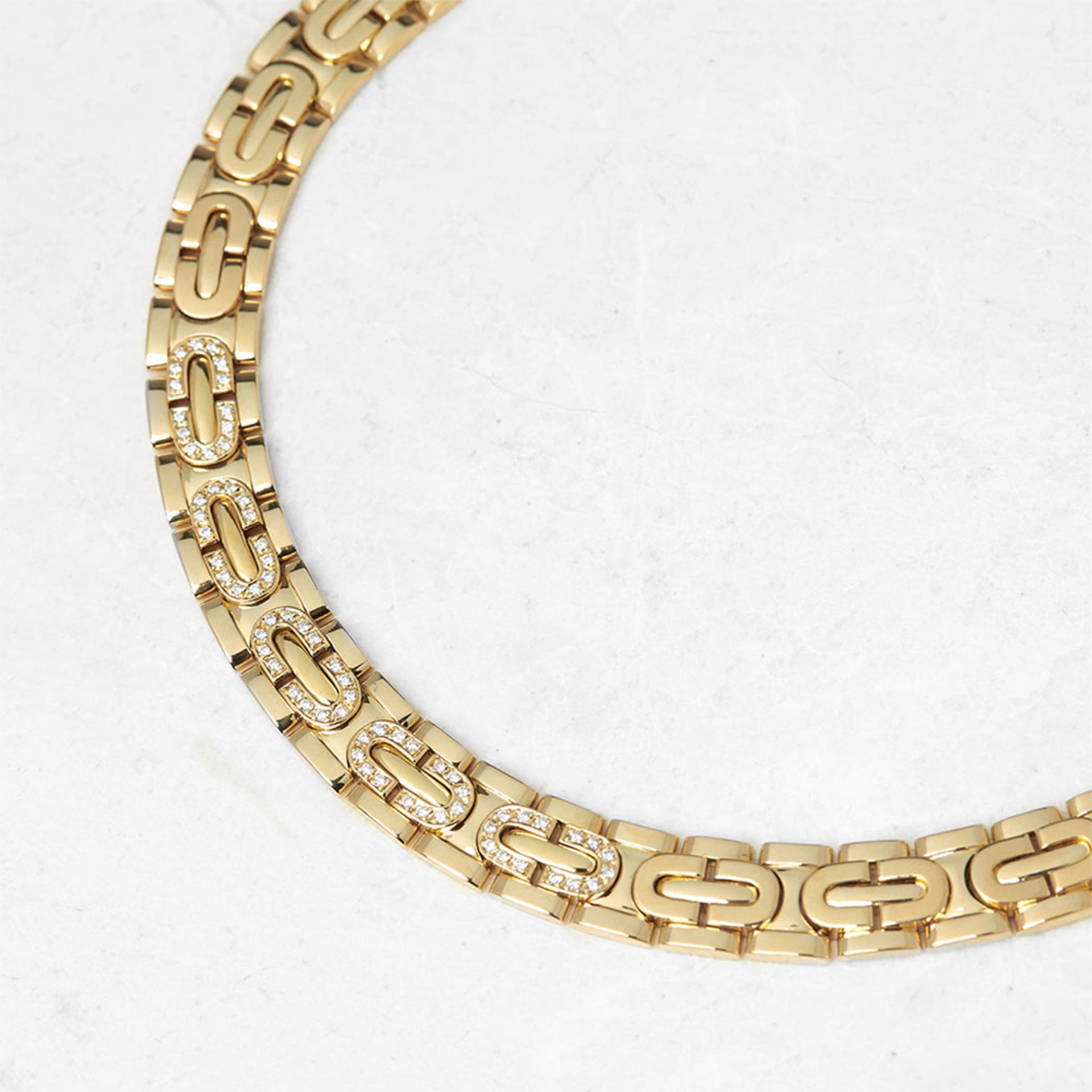 Cartier 18k Yellow Gold Oval Link Collar 0.70ct Diamond Panthère Necklace