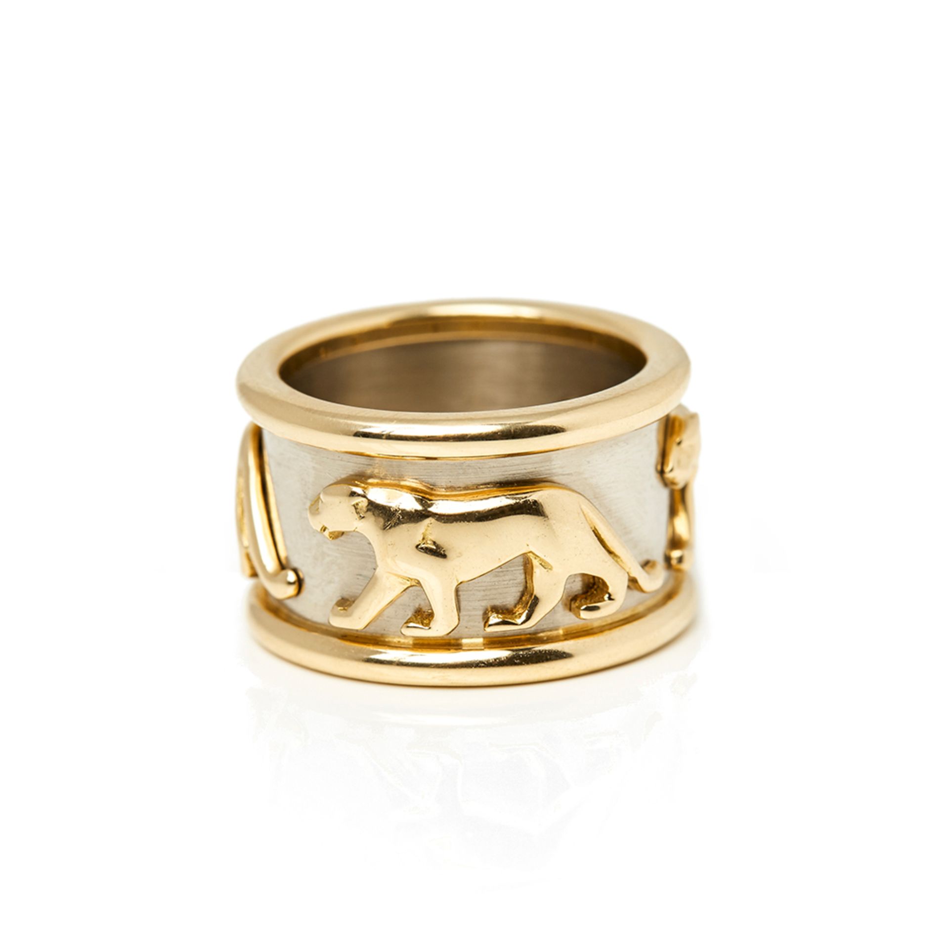 Cartier 18k Yellow & 18 White Gold Panthère Ring - Image 2 of 7