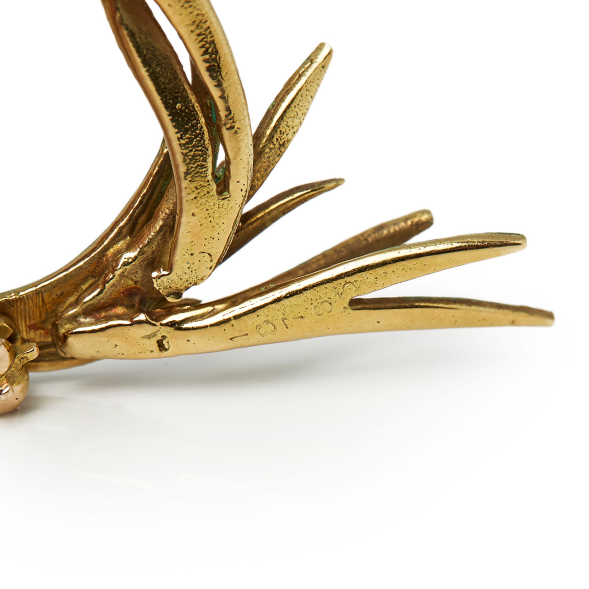 Cartier 18k Yellow Gold Enamel Fish Pin Brooch - Image 6 of 7