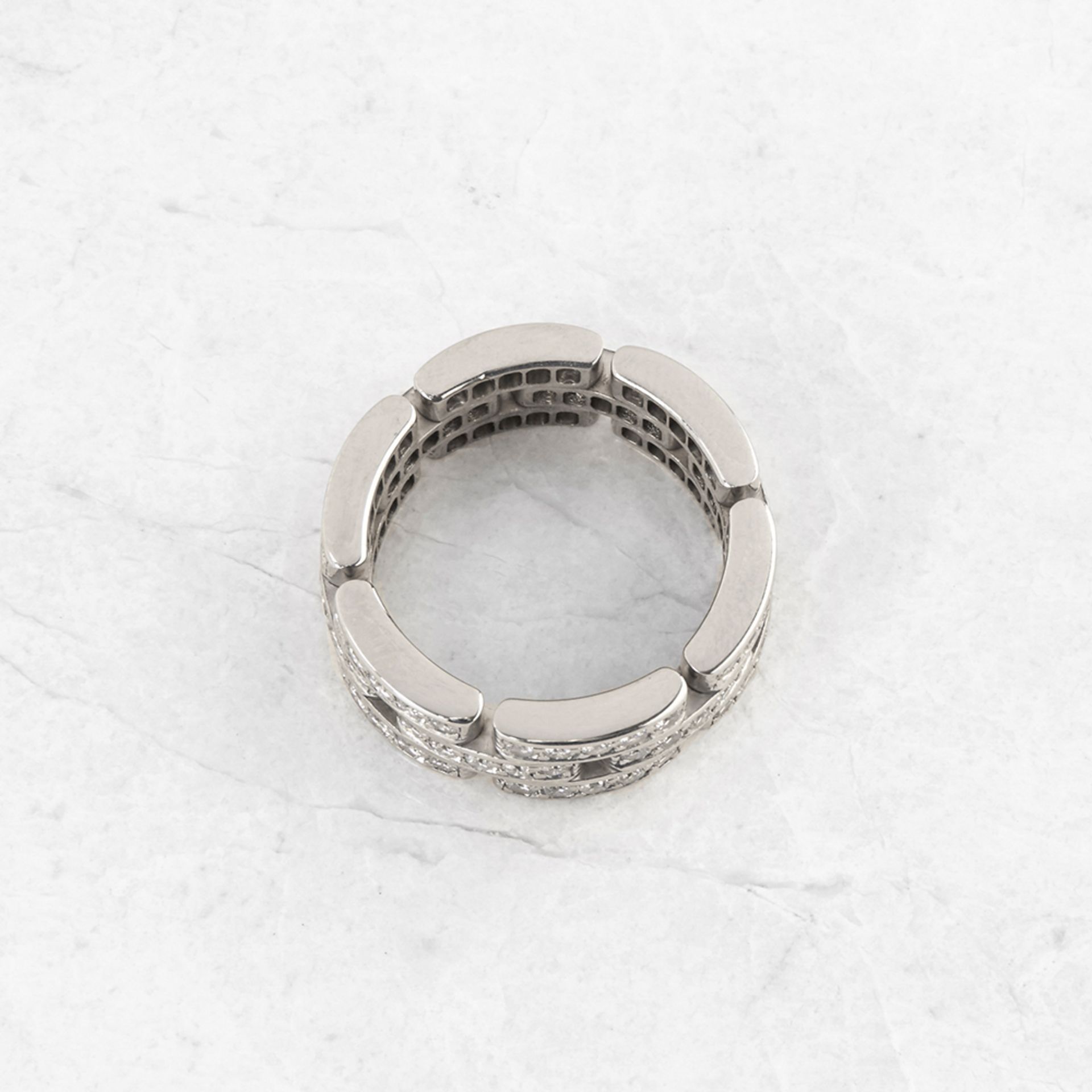 Cartier 18k White Gold Diamond Maillon Ring - Image 5 of 9