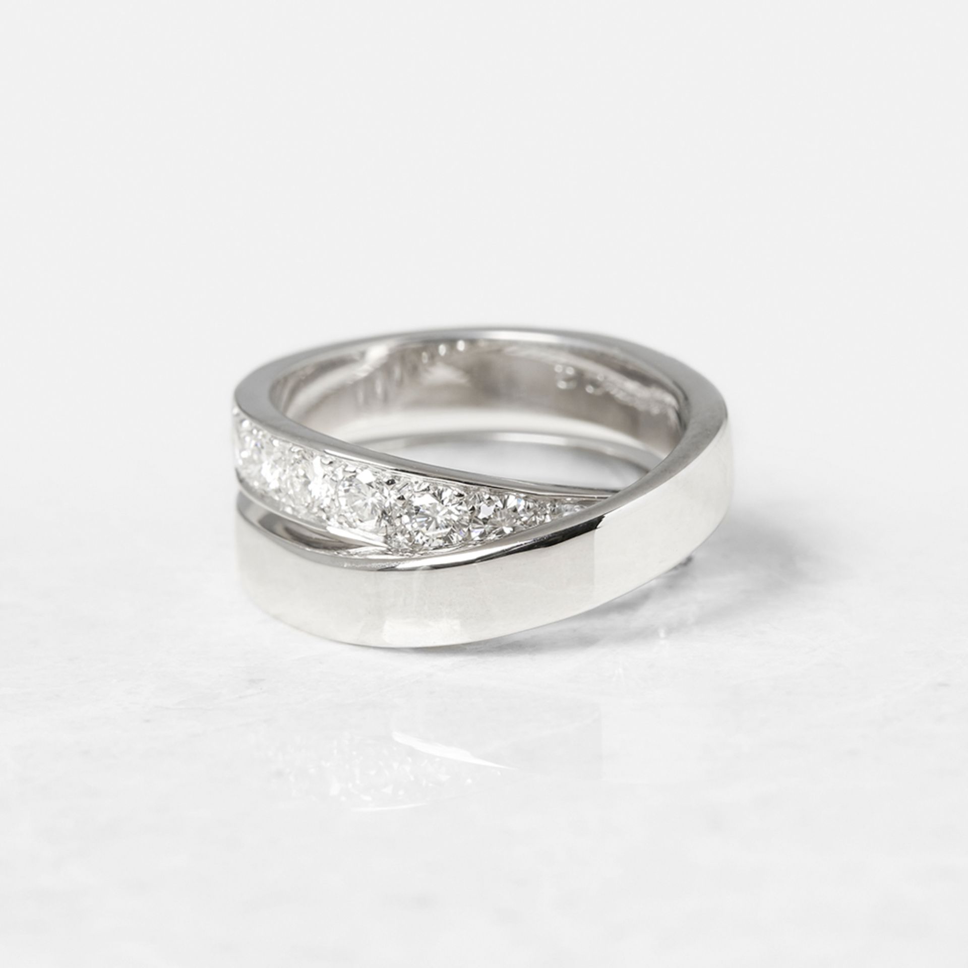 Cartier 18k White Gold Diamond Crossover Paris Nouvelle Vague Ring - Image 2 of 8
