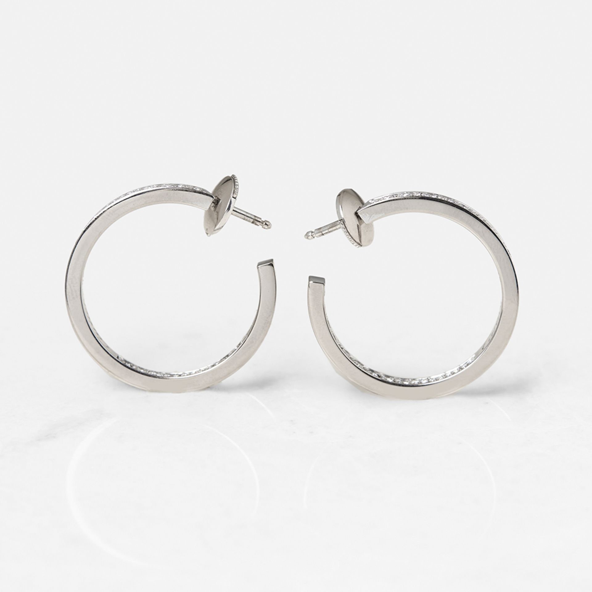 Cartier 18k White Gold 1.20ct Diamond Inside Out Hoop Earrings - Image 3 of 14