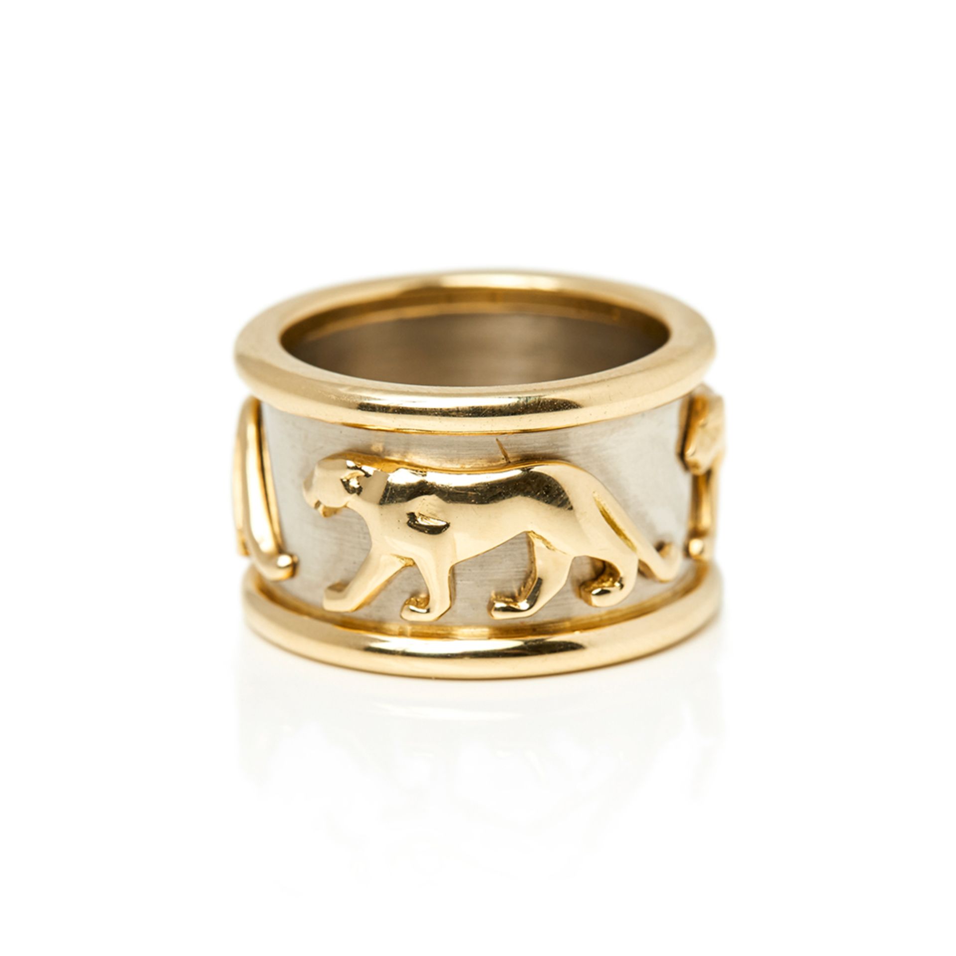 Cartier 18k Yellow & 18 White Gold Panthère Ring - Image 3 of 7