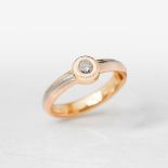 Cartier 18k Yellow, White & Rose Gold Single 0.15ct Diamond Ring