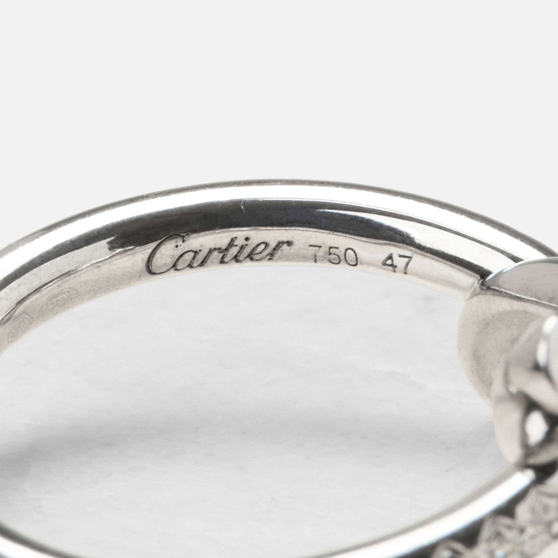 Cartier 18k White Gold 0.32ct Diamond Entrelacés Ring - Bild 6 aus 7