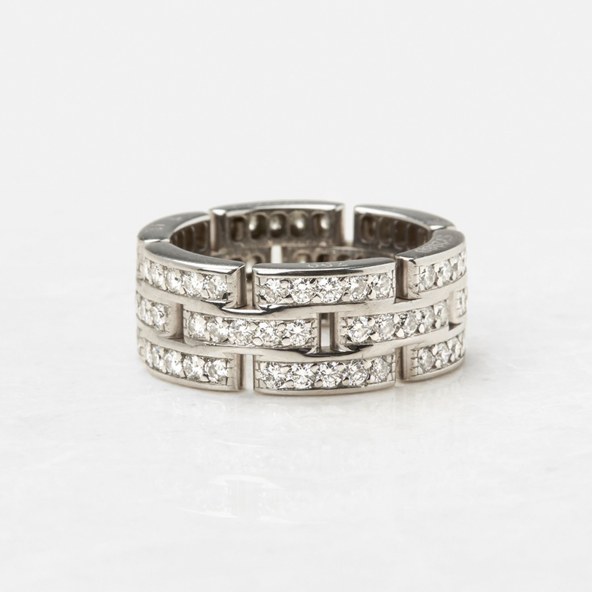 Cartier 18k White Gold Diamond Maillon Ring - Image 3 of 9