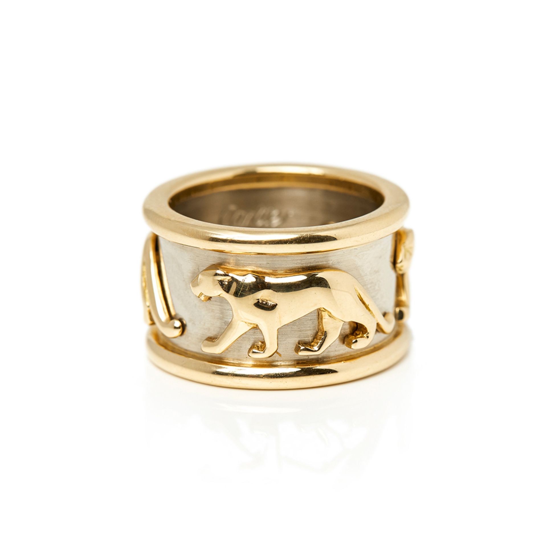 Cartier 18k Yellow & 18 White Gold Panthère Ring - Image 4 of 7