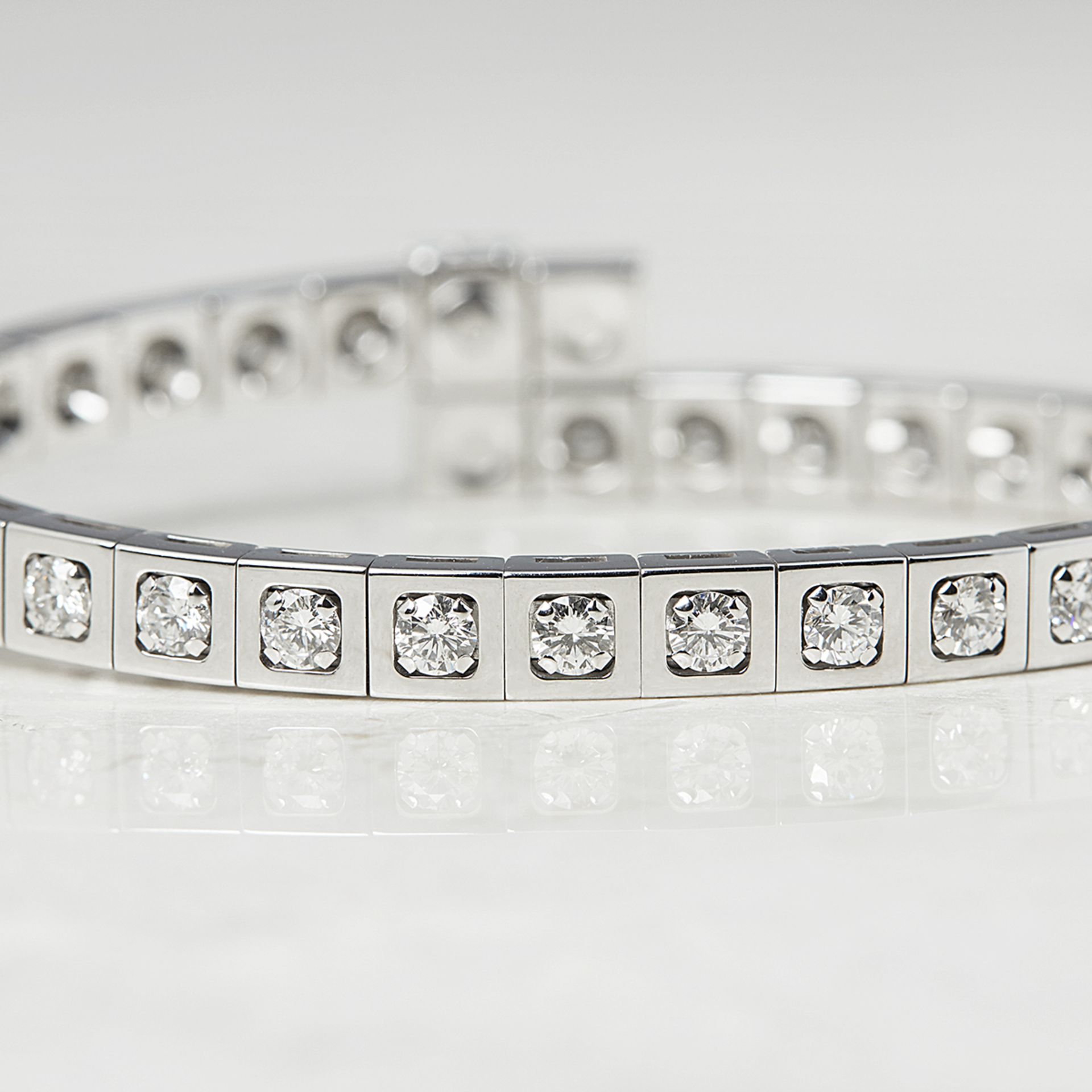 Cartier 18k White Gold 6.00ct Diamond Tectonique Bracelet - Image 5 of 11