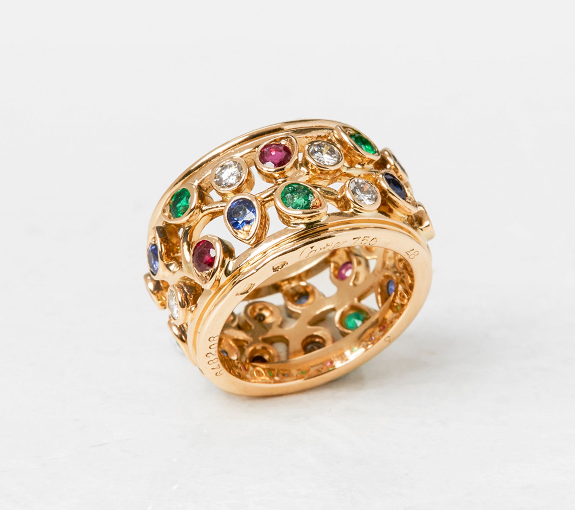 Cartier 18k Yellow Gold Multi-Gem Ring