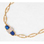 Cartier 18k Yellow Gold Lapis Lazuli & Diamond Necklace